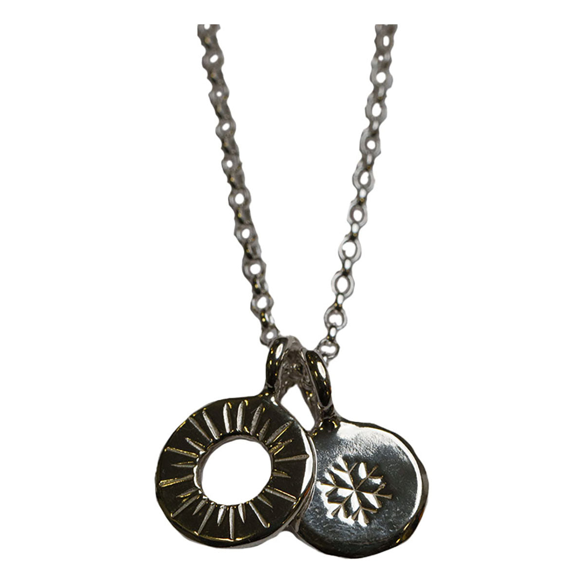Daisy V Sterling Silver Necklace Sun & Snow