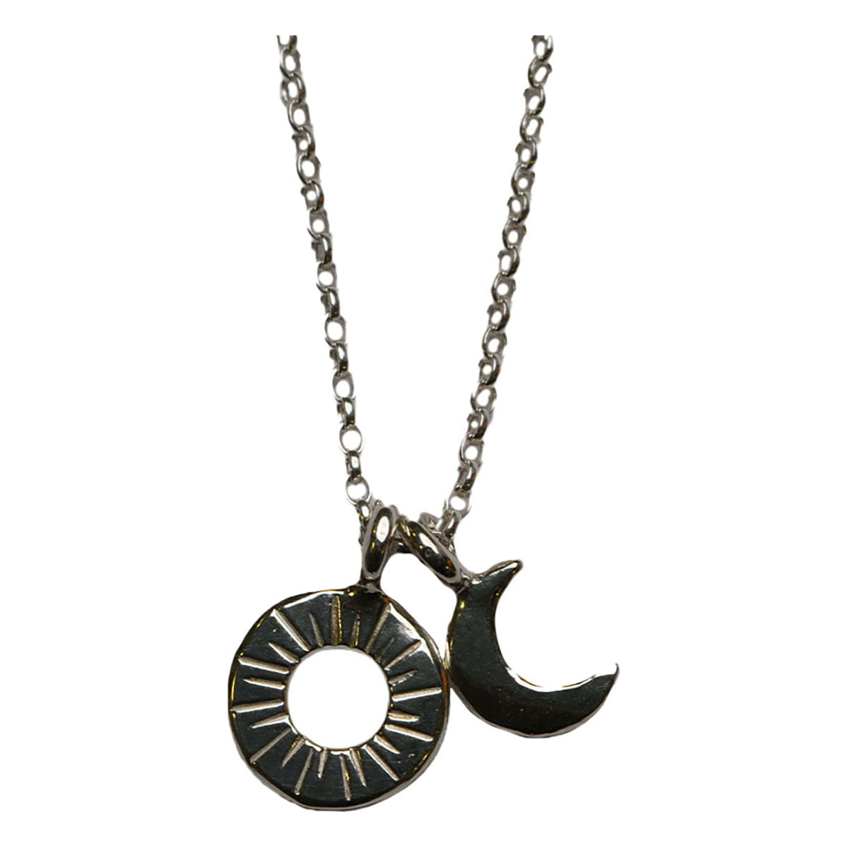 Daisy V Sterling Silver Necklace Sun & Moon