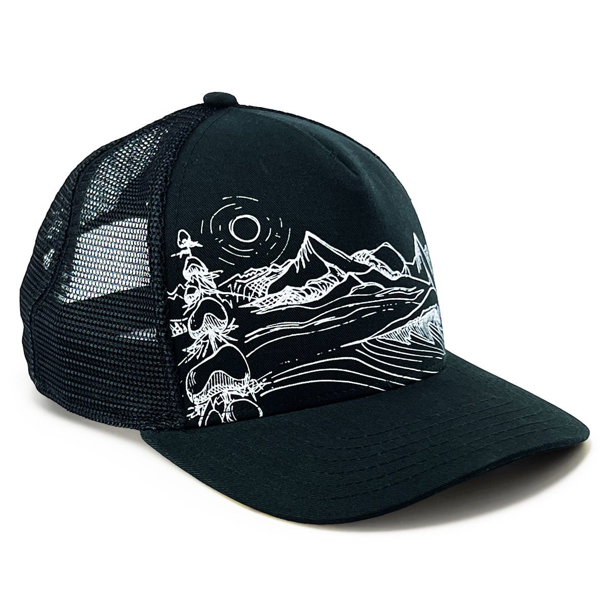 Canada Snowboard Ty Turner Mid Crown Adjustable Trucker Hat Black O S