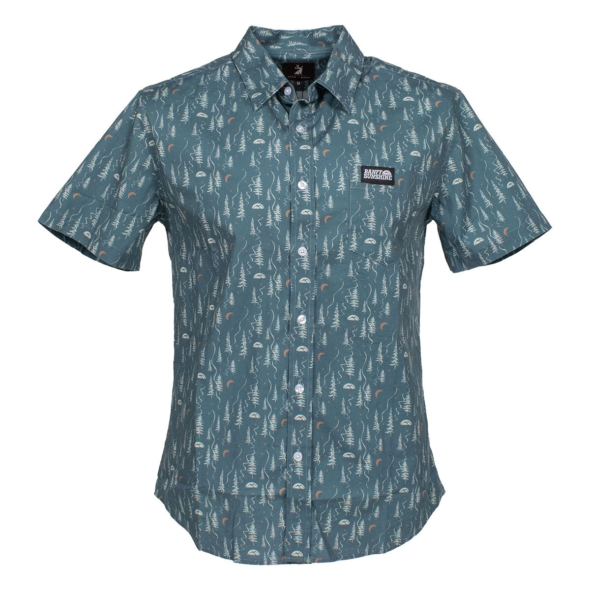 Jack + Sage Button Up Camp Tee Tree Pow Lines