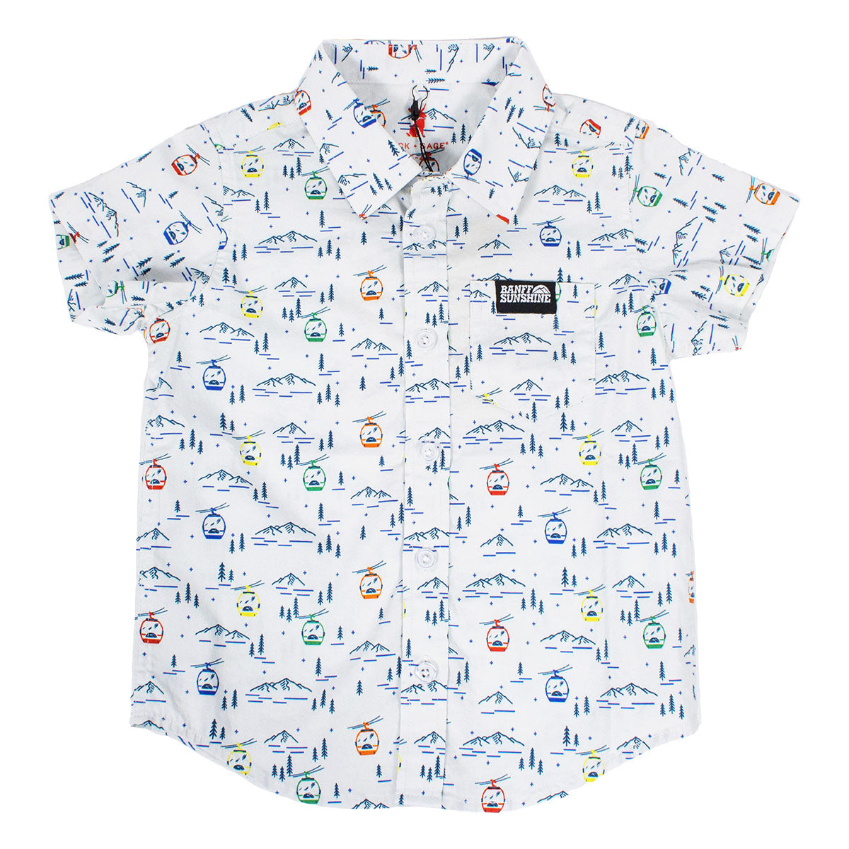 Jack + Sage Toddler Button Up Camp Tee Gondola Print