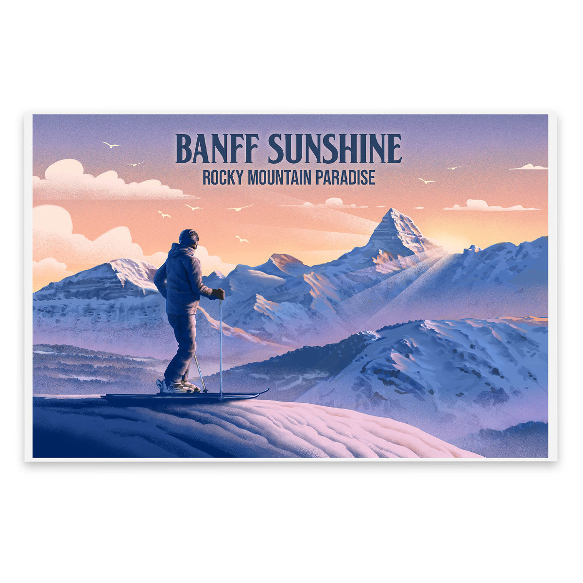 Heavy Stock Art Print - Skier At The Top