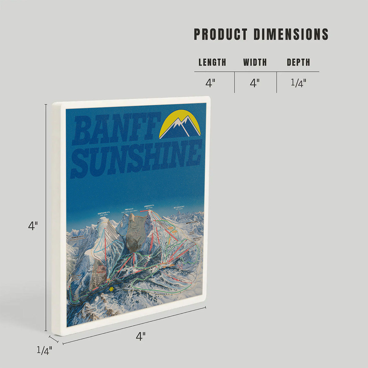 Ceramic Coasters 4 Pack - Trail Map