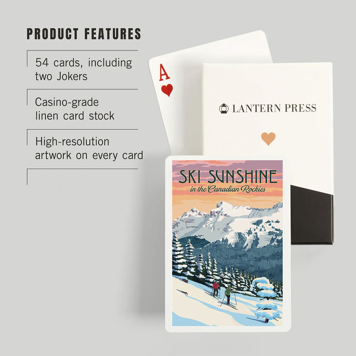 Standard Size Playing Cards - Winter Skiers