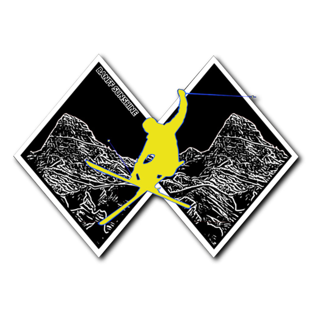 Sunshine Village Sticker Double Black Skier