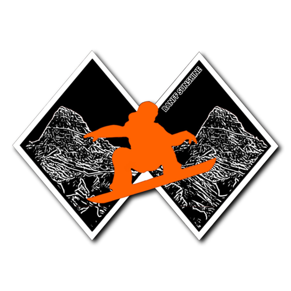 Sunshine Village Sticker Double Black Snowboarder
