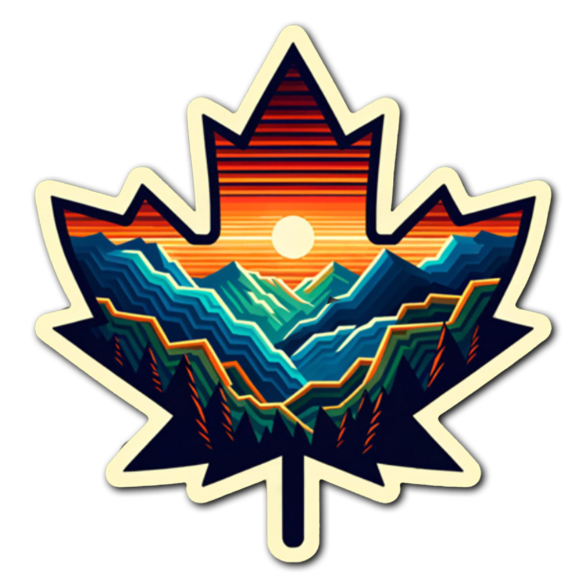 Sunshine Village Sticker Maple Leaf Sunset