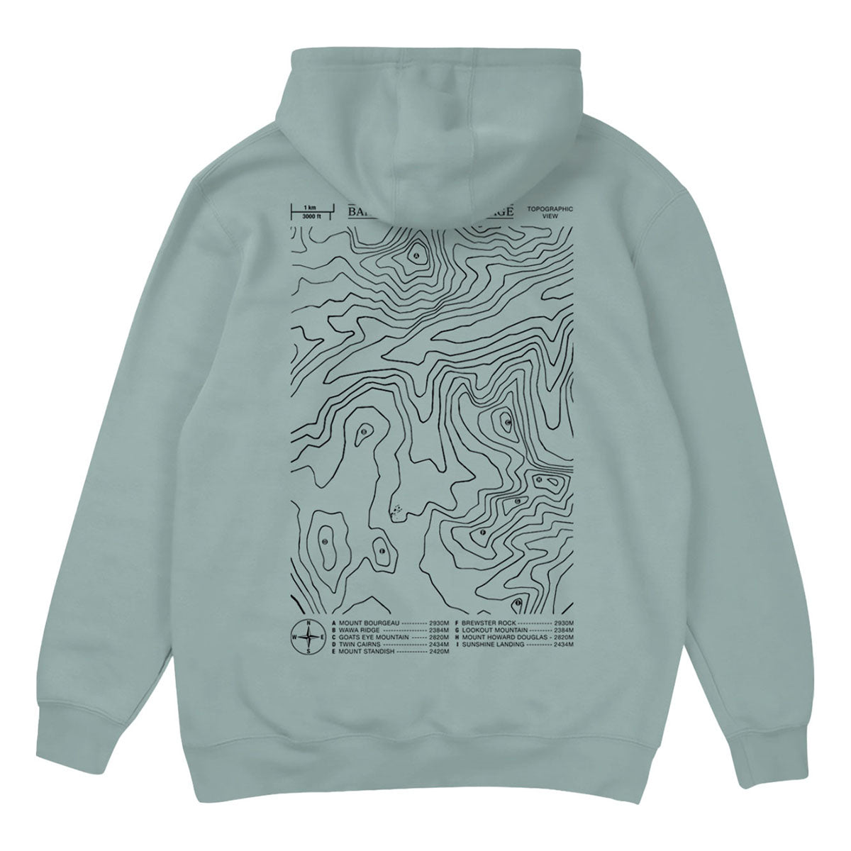 Sunshine Village Topographic Hoodie Seafoam
