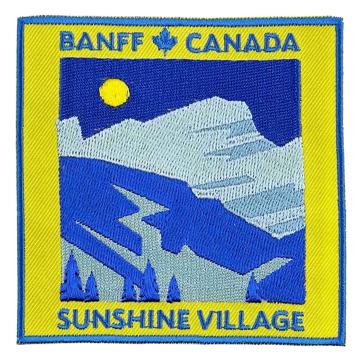 Sunshine Village Mountains Square Patch Yellow