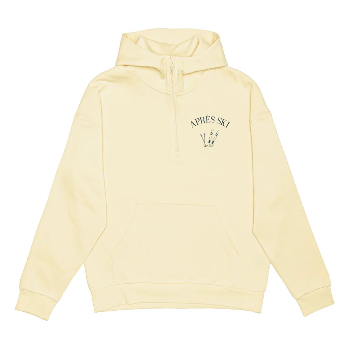 Women's Apres Ski Embroidered 1/2 Zip Hoodie Ivory