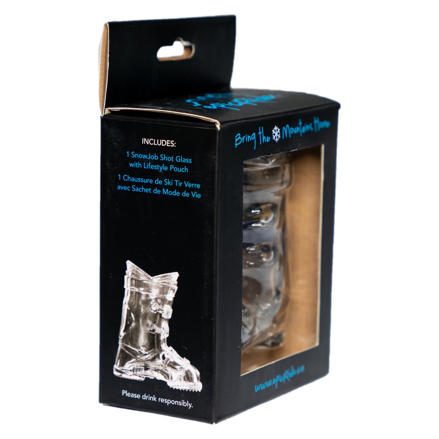 Ski Boot Shot Glass with Black Logo