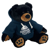 12" Black Bear Stuffy Critter Navy