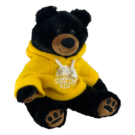 12" Black Bear Stuffy Critter Yellow