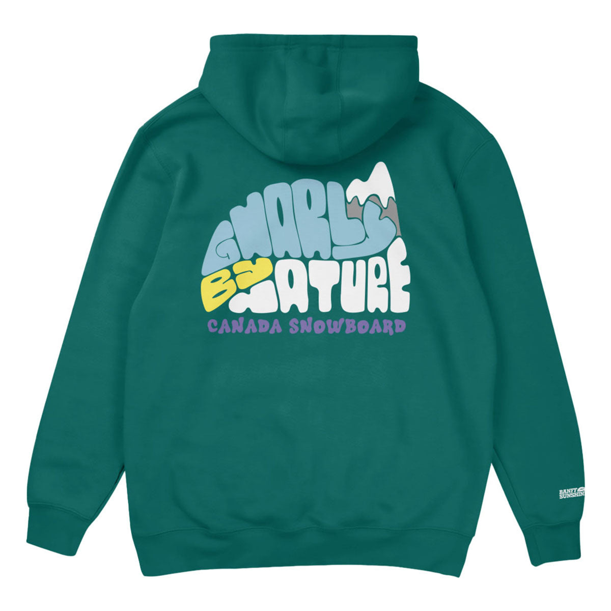 Canada Snowboard + Sunshine Village Gnarly By Nature Hoodie Teal
