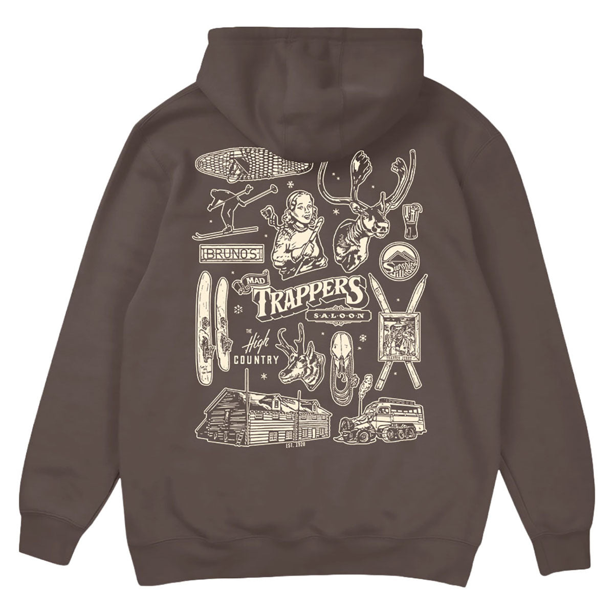 Mad Trapper's Heritage Collage Hoodie Brown