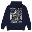 Mad Trapper's Heritage Collage Hoodie Navy