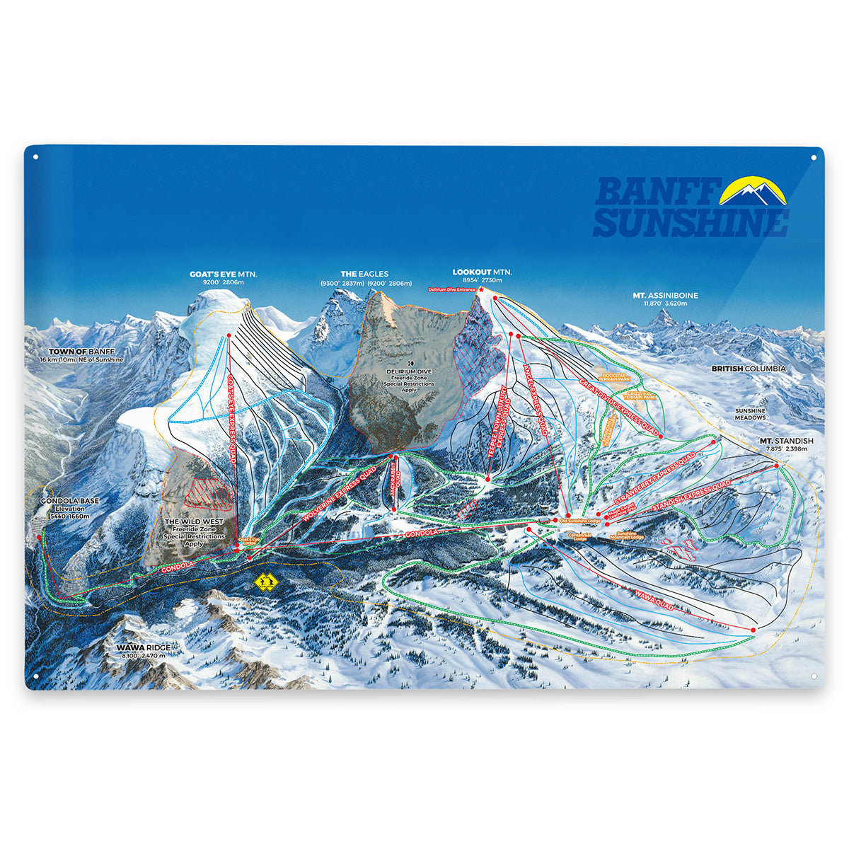 Metal Souvenir Sign - Trail Map