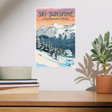 Heavy Stock Art Print - Winter Skiers