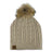 Sunshine Village Cable Knit Faux Fur Pom Pom Toque Grey O S