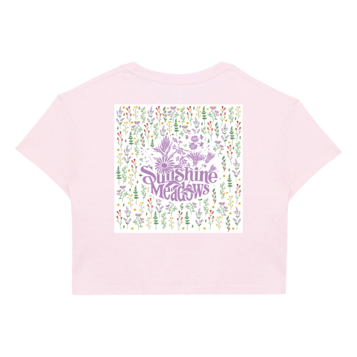 Sunshine Meadows Women's Cropped Tee Bubblegum Pink