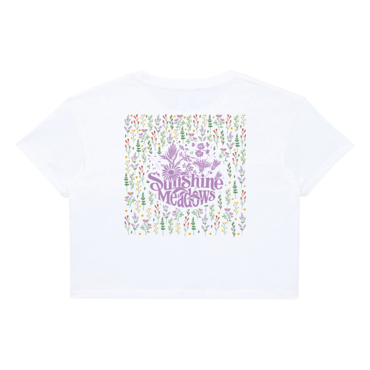 Sunshine Meadows Women's Cropped Tee White