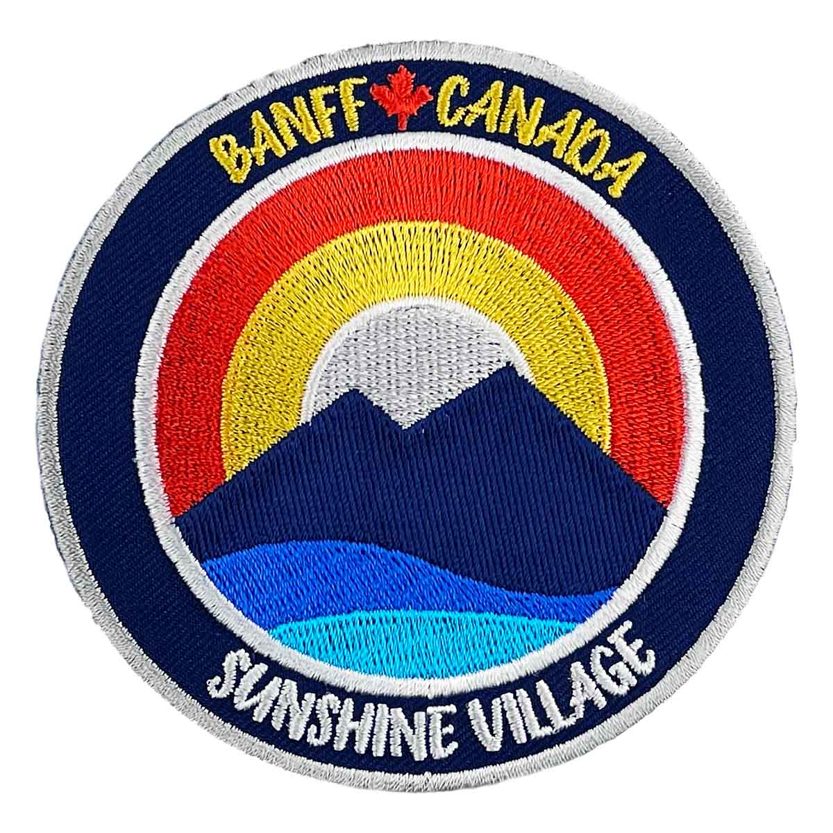 Sunshine Village Retro Sunset Circle Patch Navy