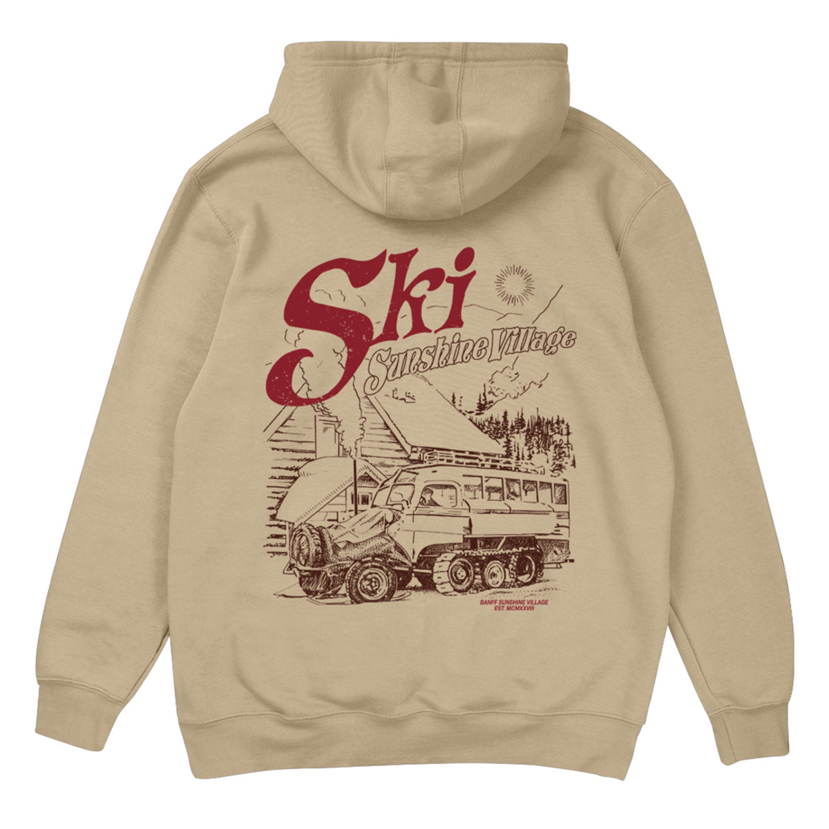 Sunshine Village Retro Bus Hoodie Mushroom
