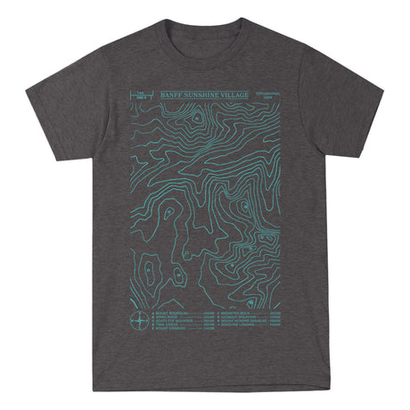 Sunshine Village Topographic Tee Charcoal Heather