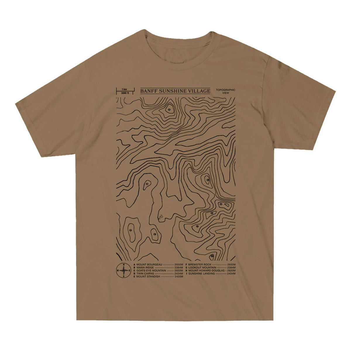 Sunshine Village Topographic Tee Toasted Coconut