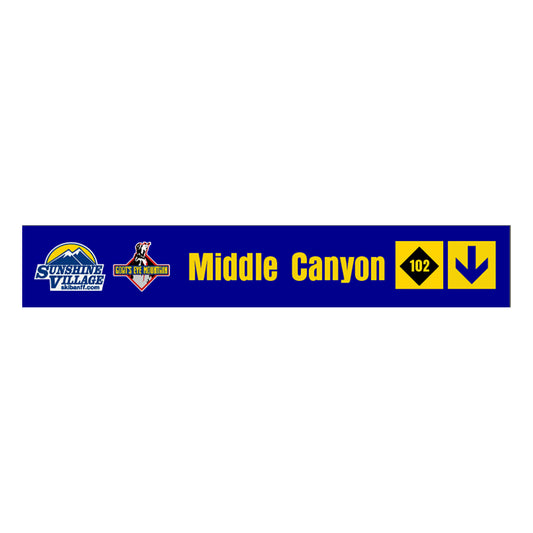 24" Trail Sign - Middle Canyon - Shop Banff Sunshine