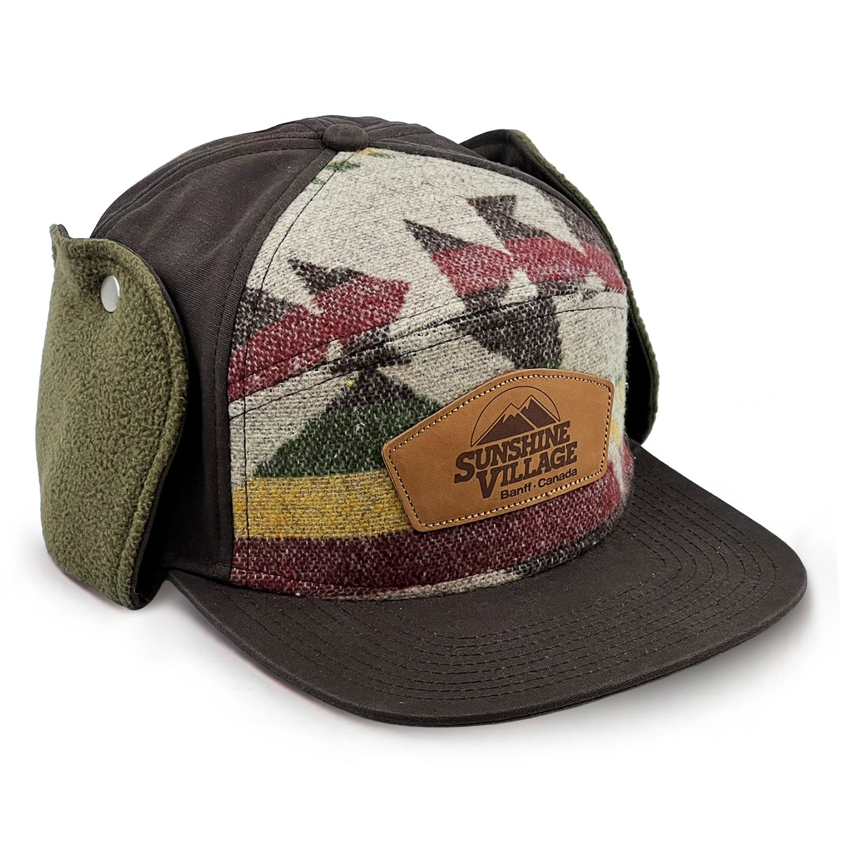 Sunshine Village Woodsman High Crown Adjustable Cap w/ Ear Flaps